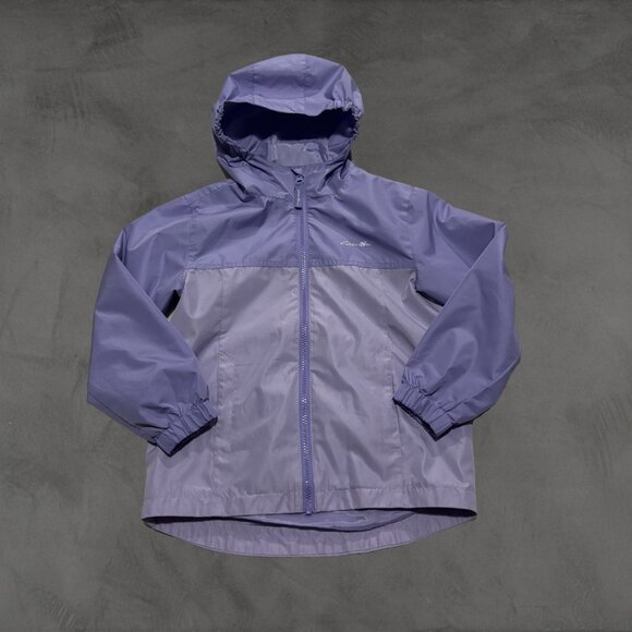 💜 Eddie Bauer Kids' Hooded Windbreaker Rain Jacket - XS (5/6) 🌧️ - Picture 1 of 2